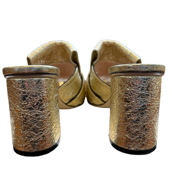 Gucci GG Marmont Metallic Gold Fringe Mule Sandals - Picture 6 of 15